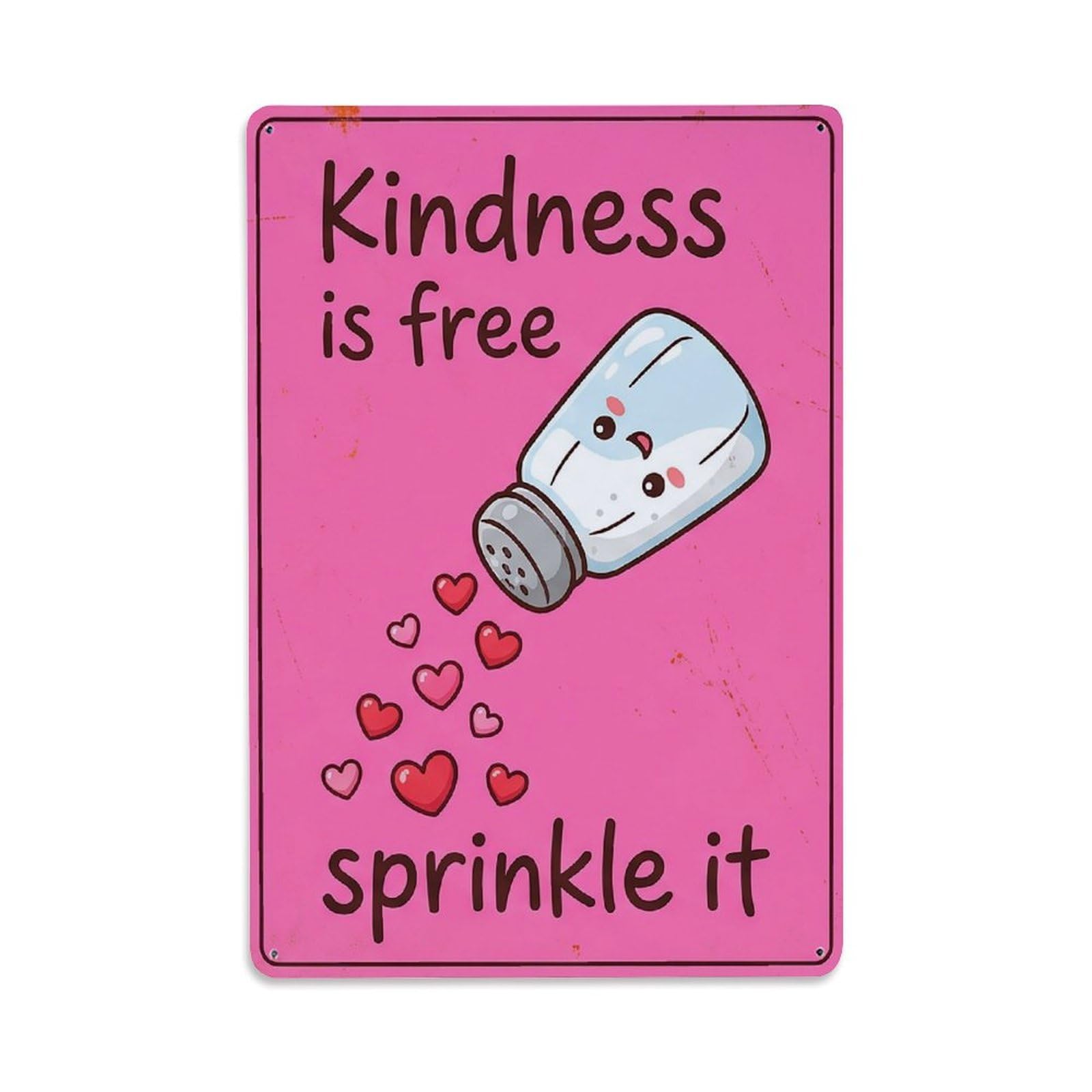 Olhnbad Style Kindness Is Free Sprinkle It Toilet Humor Metal Tin Sign