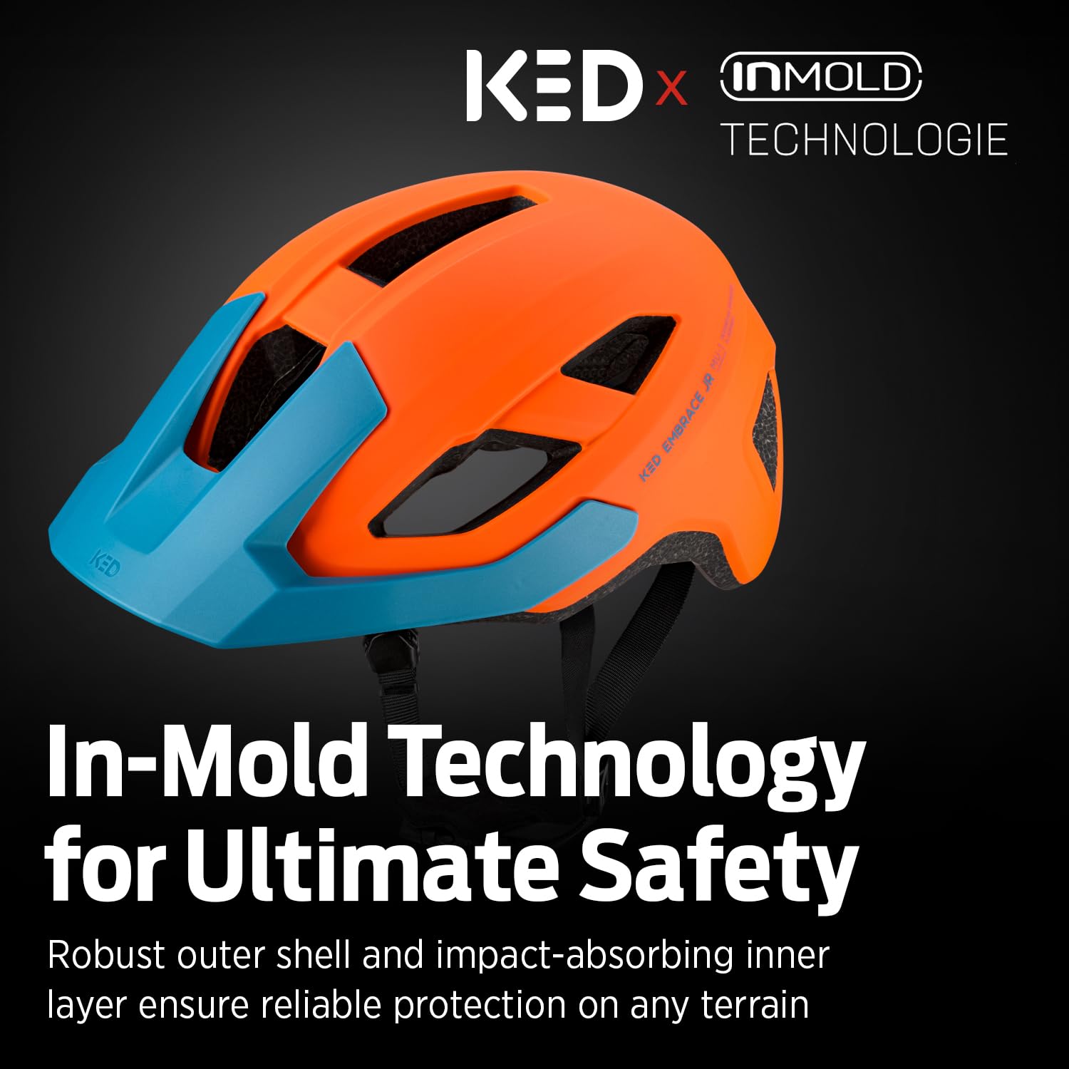 KED Embrace JR - Casco de bicicleta para niños con visera integrada y luz LED opcional | Casco infantil para ciclismo | Ajuste perfecto para niños y niñas | Ligero con tecnología In-Molds | Diseñado