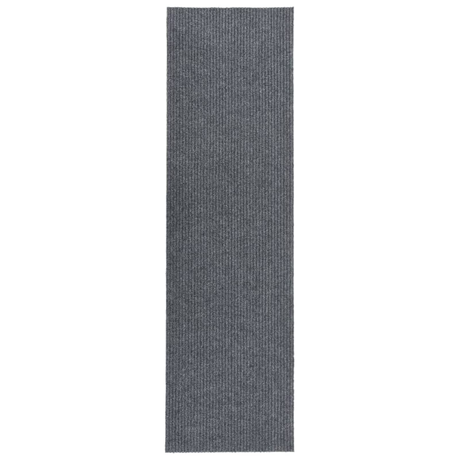Tapis de couloir gris 100x400 cm pour cuisine et chambre