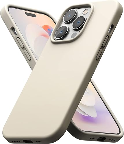 Ringke Funda de silicona compatible con iPhone 14 Pro Max de 6.7 pulgadas, de alta calidad, suave, delgada, ligera, a prueba de golpes, color piedra