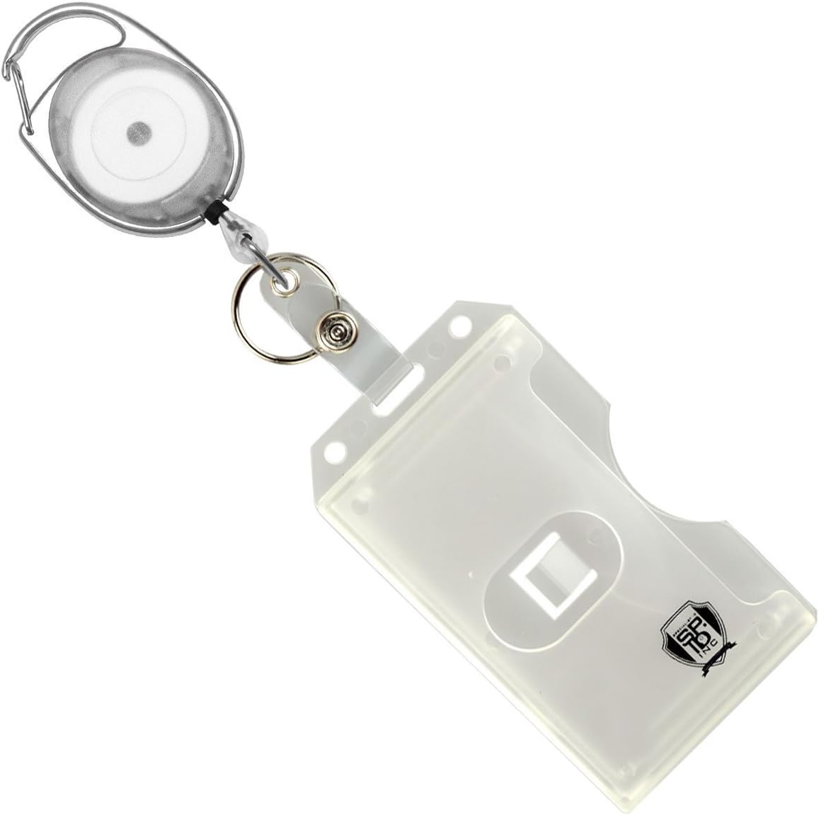 Vertical Badge Holder With Retractable Reel - 2 Side Load ID Card Holder