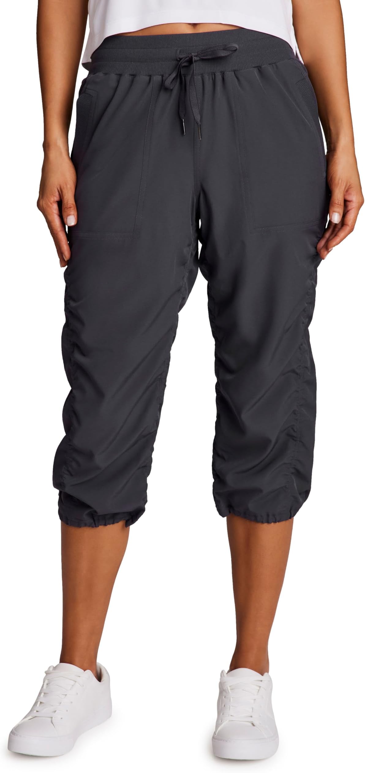 Active Capri Pants for Women Joggers Stretch Lightweight Women’s Casual Pant Capri with Drawstring