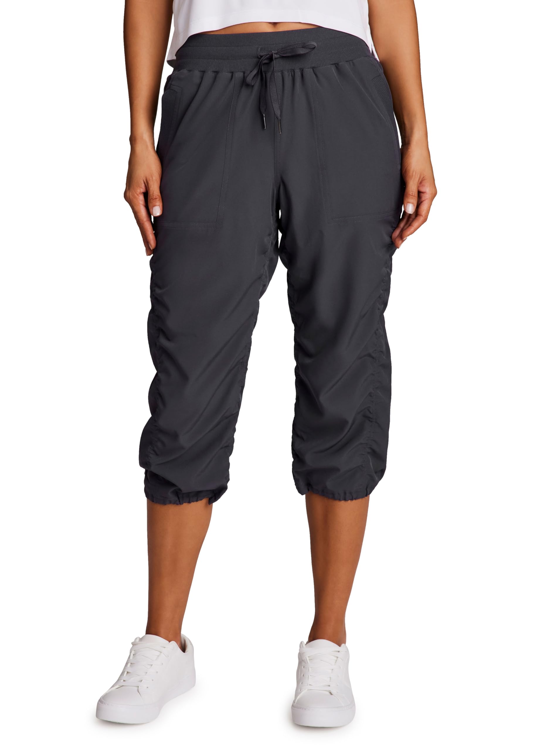 Active Capri Pants for Women Joggers Stretch Lightweight Women’s Casual Pant Capri with Drawstring