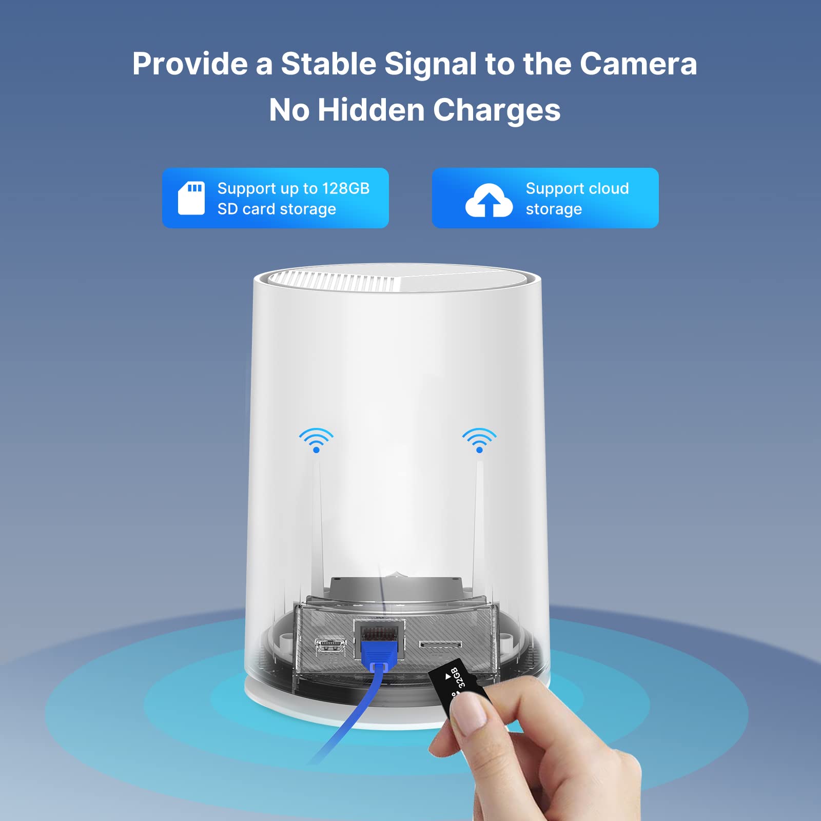 Hiseeu Wireless Security Camera Outdoor, 4MP Solar Camera, Wire-Free, Battery Powered Home Camera,4CH Expandable,PIR,Spotlight, 2-Way Audio, IP66 Waterproof, 90-Day Video Storage, Work with Alexa