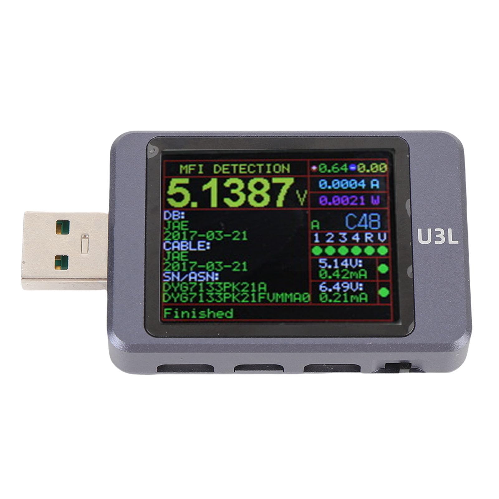 FTVOGUE Tester USB Multimetr Mocy USB ze Stopu Aluminium 1,77 Cala 4 do 28 V 5 A Zakres PD3.1 EPR AVS Tester USB4 do Sprawdzania ładowania Naprawy Laboratoryjne i Użytkownicy Techniczni
