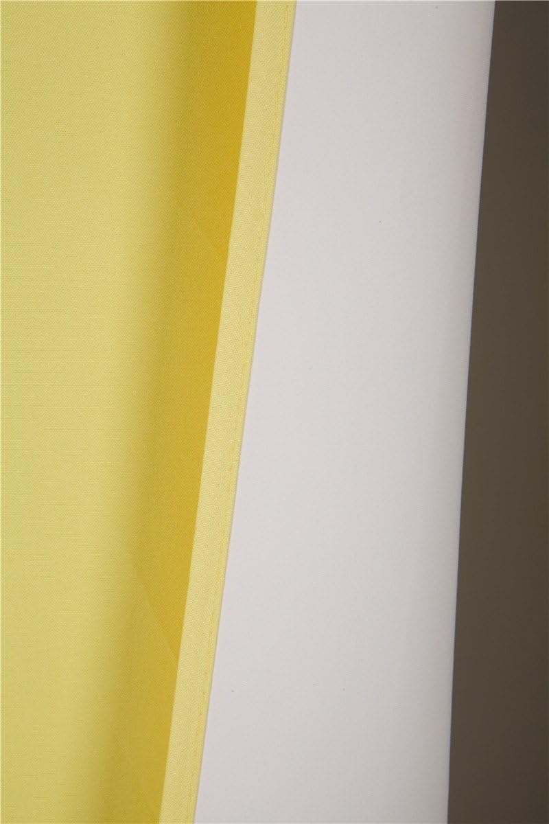 2 Pieces Smooth Microfiber Window Curtain Solid Lined Rod Pocket Blackout 84" Inches R64 (Yellow)