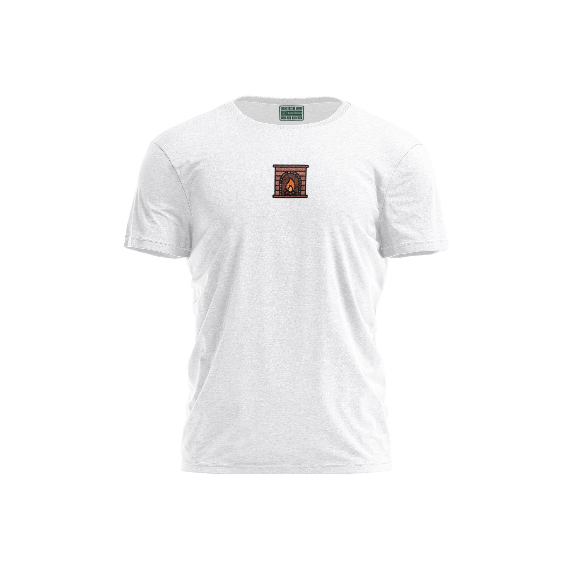 Bona Basics, Digitally Printed, Men's Basic T-Shirt,%100 Cotton, White, Casual, Men's Tops, Size: M