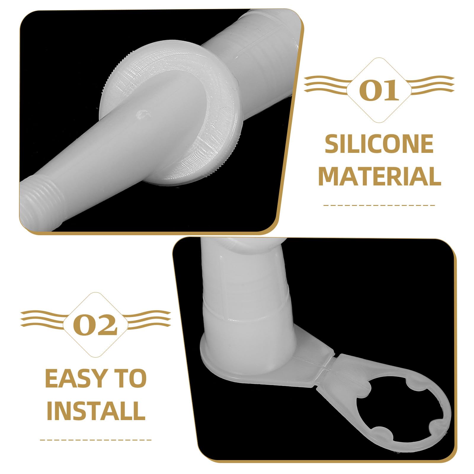 Ipetboom 10 Buses Applicateur Joint Silicone 360° Flexibles, Ouverture Filetée, Positionnement Facile pour Mastic D'étanchéité et Calfeutrage Précis