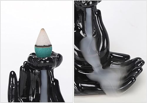 Miniatura 2 de Quemador de incienso de cascada con reflujo de retorno, soporte para quemador de incienso de cerámica para escritorio de oficina, soporte de