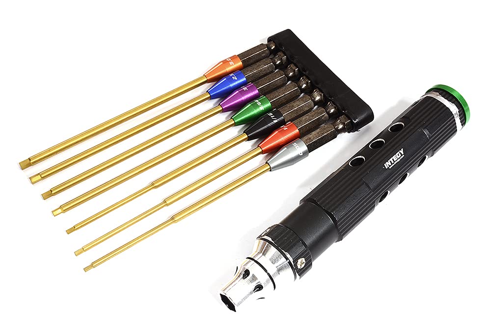 Integy QuickPit 7 Sizes, Wrench w/Allen Hex Tip Set (0.05 1.5 1/16 5/64 2.5 3/32 3.0)