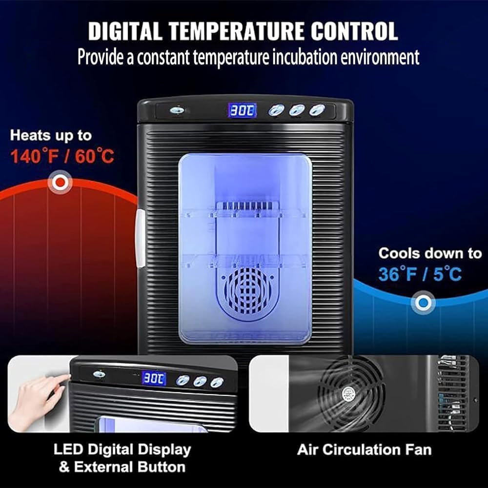 Incubadora para Reptiles De 25 litros, Incubadora Digital De Huevos con Refrigeración Y Calefacción, Termostato De 5 A 60 °c, Incubadora Led Científica para Laboratorio, Ideal para La Eclosión