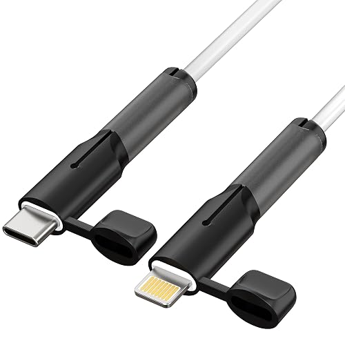 Sounce Cable End Protector Only Compatible with Apple Type-C to Type-C Lightning Charging Cable Dustproof, Waterproof, Anti-Break Silicone Protective Cap for iPhone Cable Plug – Black