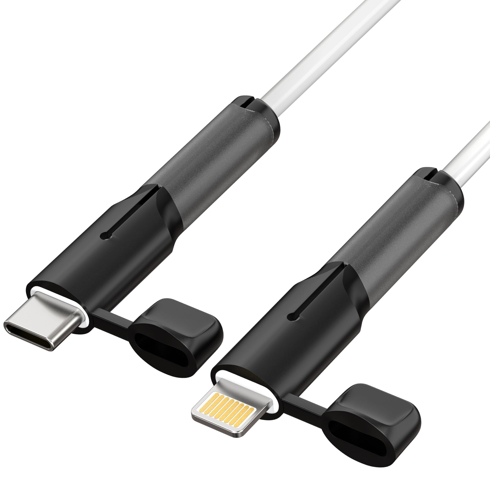 Sounce Cable End Protector Only Compatible with Apple Type-C to Type-C Lightning Charging Cable Dustproof, Waterproof, Anti-Break Silicone Protective Cap for iPhone Cable Plug – Black-image-23