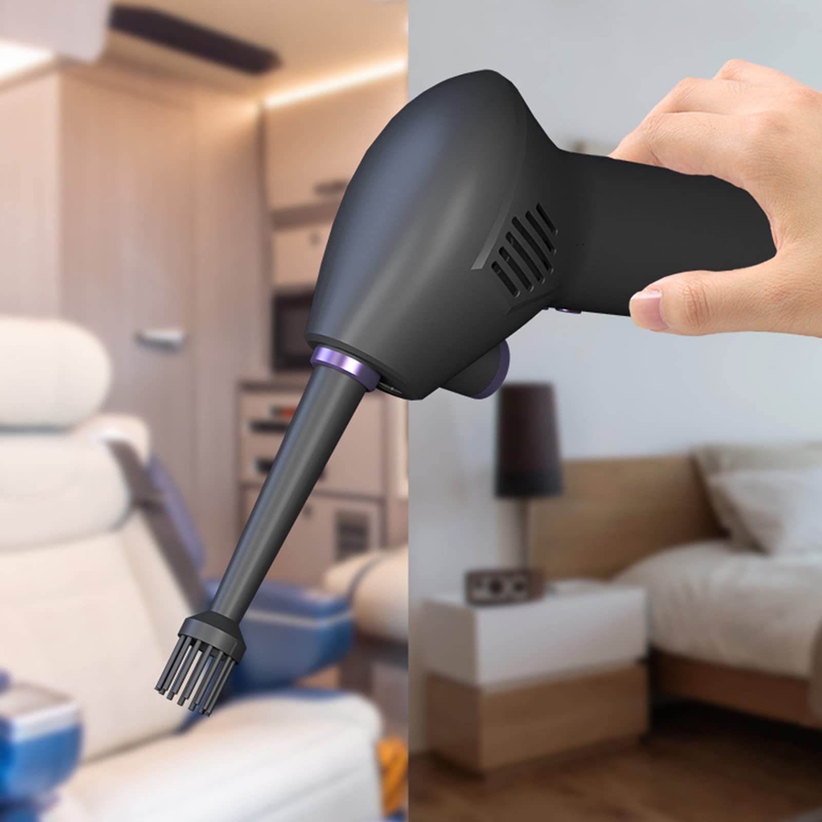 Haofy Pulitore Portatile Ad Aria Compressa Ricaricabile da 45.000 Giri/min per Uso in Ufficio e in Auto (15000 mAh)