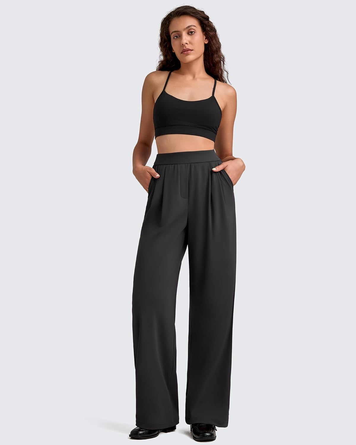 G4Free ShiftReady Women's Wide Leg Dress Yoga Pants with Pockets Dressy Casual Slacks High Waist Work Trousers - Image 7