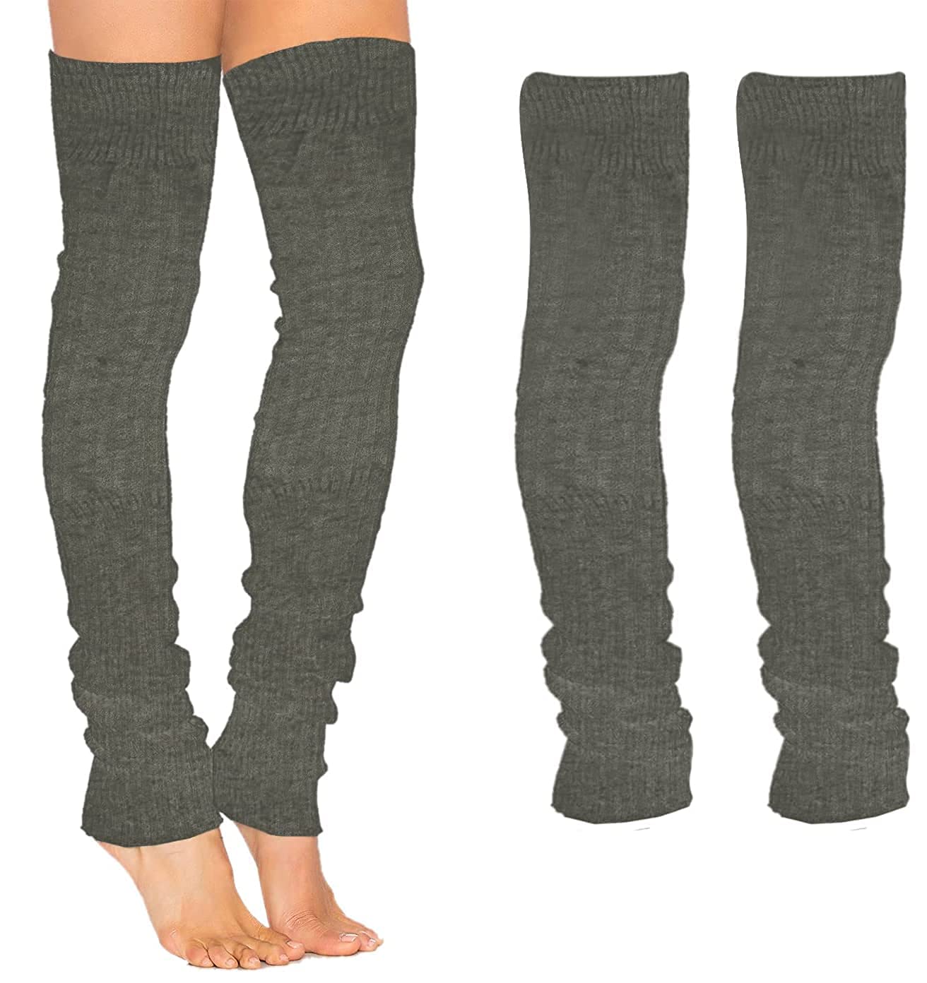 WizmeWoolen Leg Warmer Knee Cap Long Socks for Men Women Multicolor 1 Pair