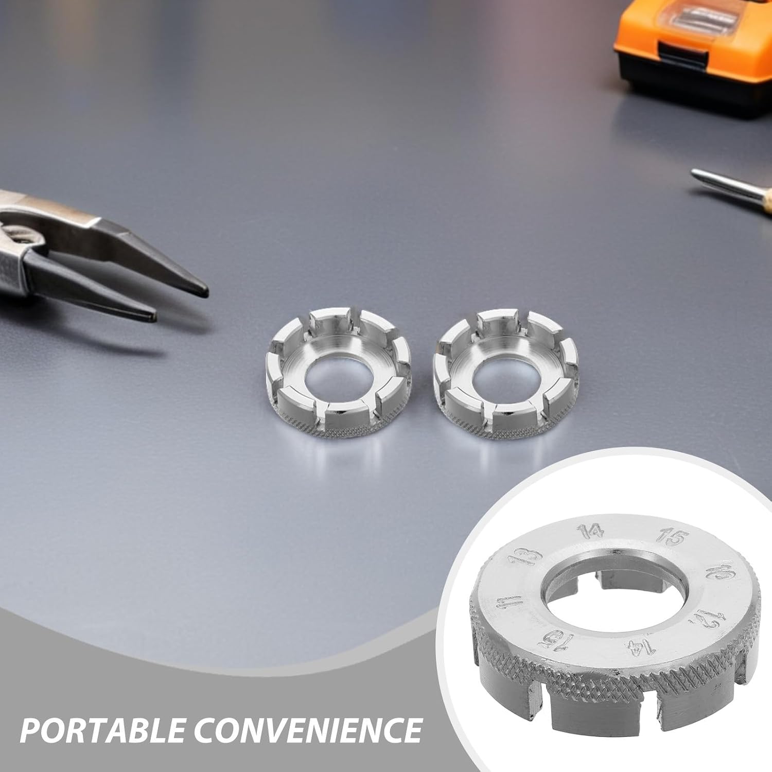ibasenice 8pcs Silver Iron Bicycle Spoke Wrench Tool for Precise Wheel Tension Adjustment Suitable for Mountain Bike Models for Cycling Repair and Roadside Bicycle Wheel Repair