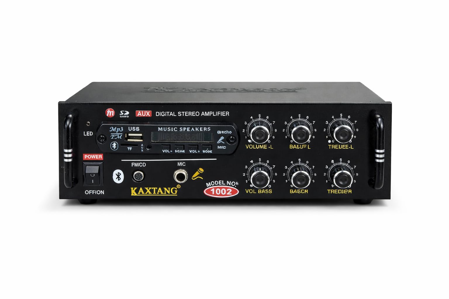 1002 HIT First DJ Amplifier Black Digital Stereo with BT/USB/SD-Card/FM/AUX 5000 W AV Power Amplifier (Black)