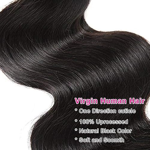 Miniatura 3 de Extensiones de cabello humano ondulado de 24 pulgadas, 1 paquete de cabello humano ondulado, 100% sin procesar, color negro natural, 1 paquete