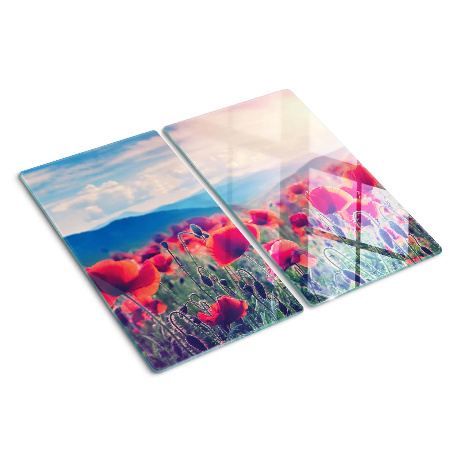 Planche en verre trempé aux bords polis et impression haute définition symétrique