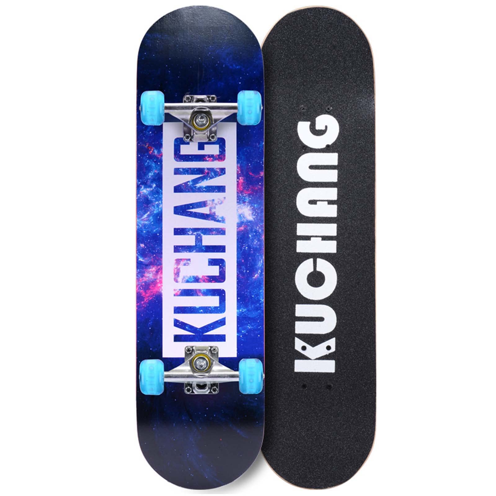 Skateboard 7-Layer Maple Deck with Colorful Flashing Wheels Standard Skateboards for Beginners Teens Adults Birthday Gift