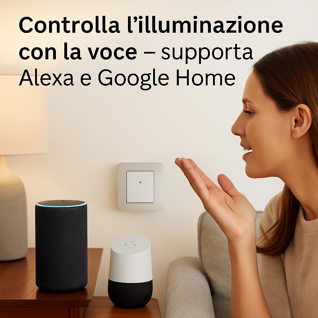 IXTRIMA Deviatore connesso Smart Wifi Tuya frutto modulo compatibile con supporti Bticino Living Nero