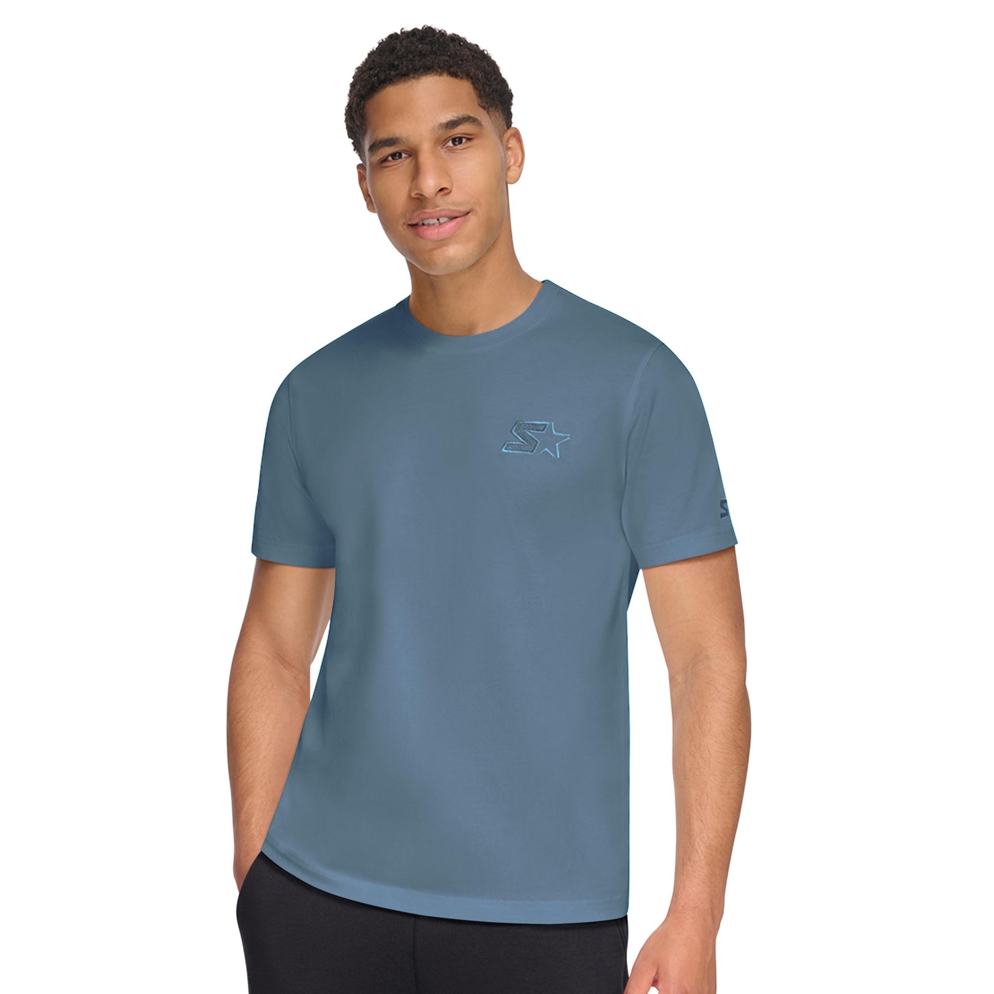 Starter Mens Classic-fit Embroidered Logo Graphic T-Shirt