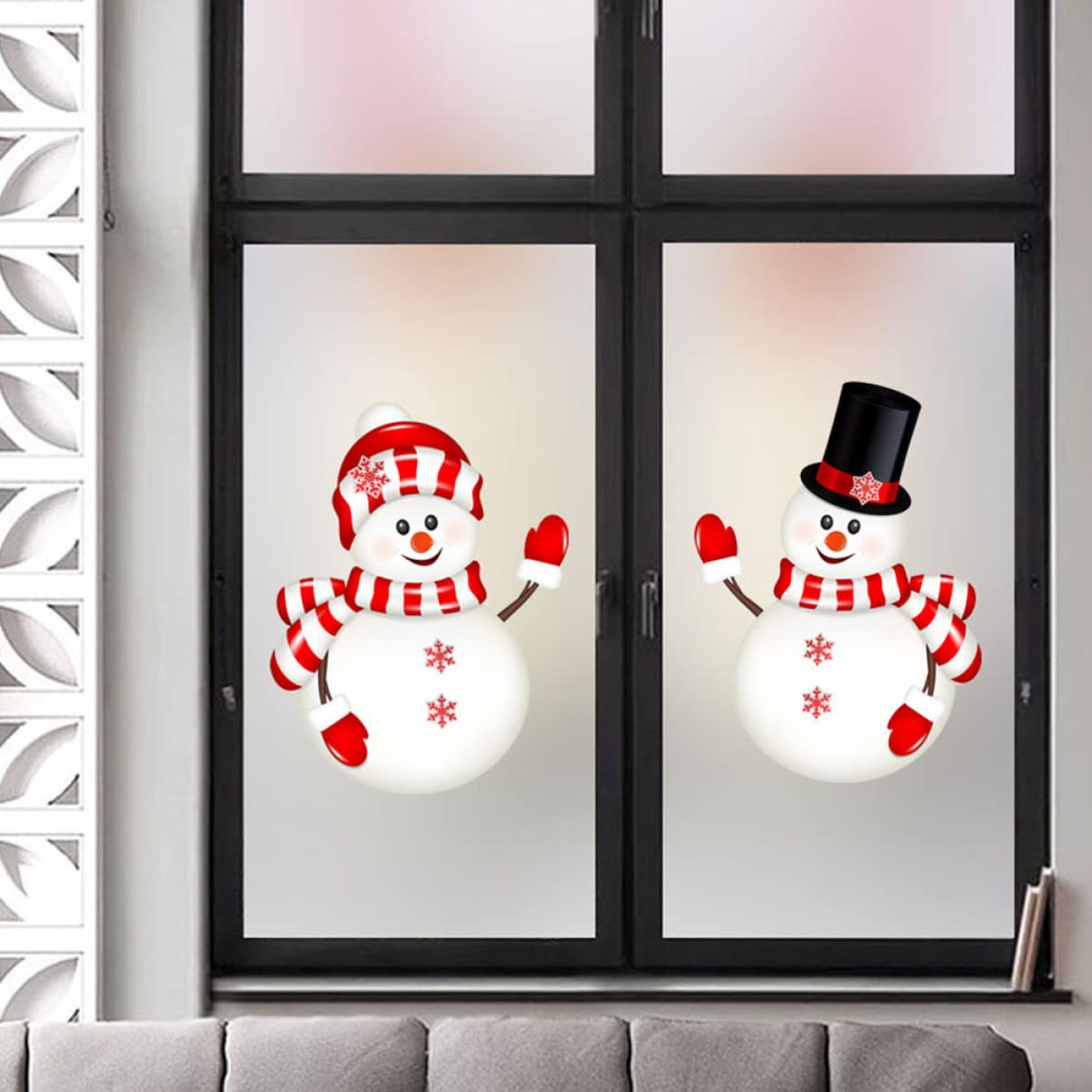 Zerodeko 6blätter Weihnachtsfenster Aufkleber Wasserdichte Abnehmbare Pvc Und Weihnachtsmann Dekoration Für Fenster Und Wände Festliche Wandsticker Für Ihre Weihnachtsfeier
