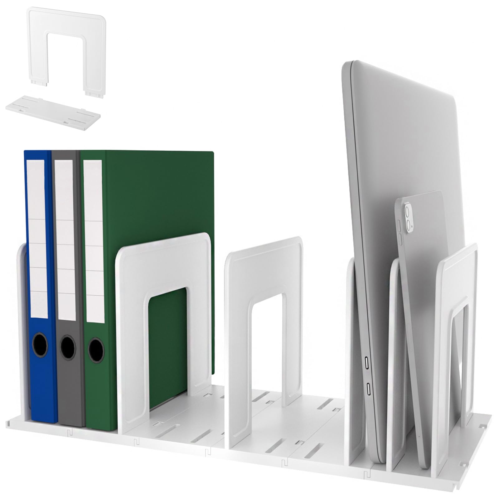 LuluEasy Adjustable Vertical File Sorter Sturdy Plastic Expandable Upright File Holder, Desktop Binder Organizer, Home School Office File Organizer