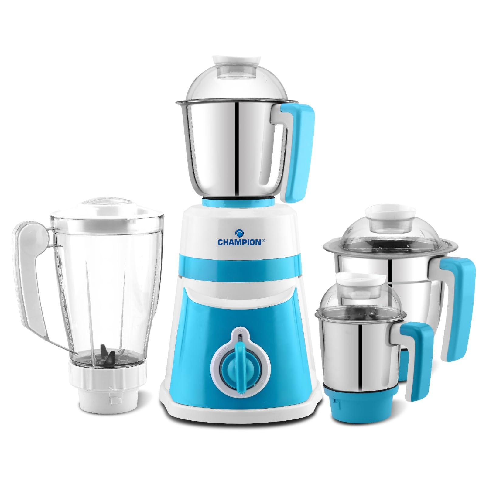 Fortune 750 watt 4 Jars Mixer Grinder with 3 Stainless Steel Jars and 1 Juicer Jar with powerful copper motor and 3 years warranty | 19,000 RPM Motor Speed (White & Sky)-image-44