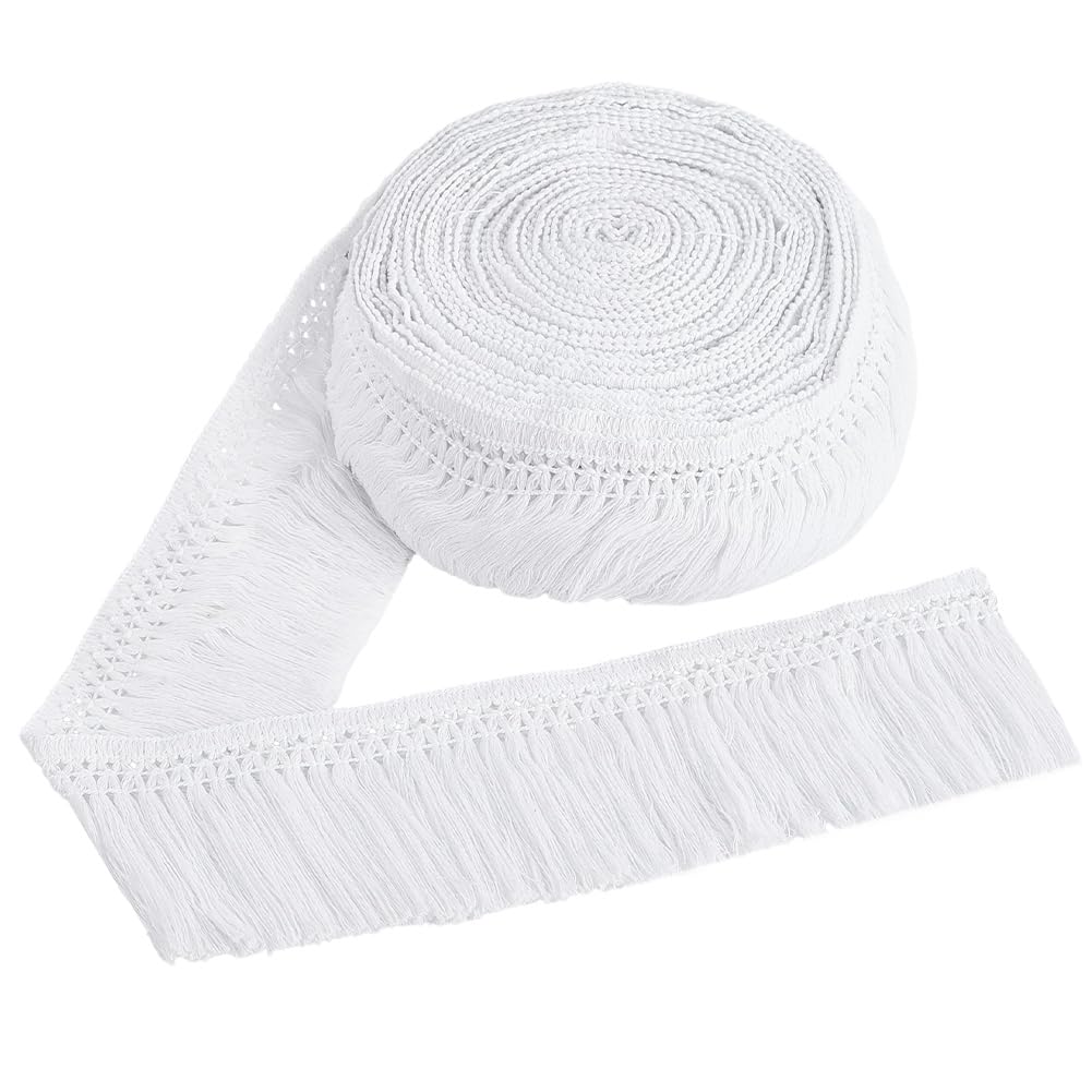 Frange à coudre en coton blanc pour réparer et embellir vos tissus