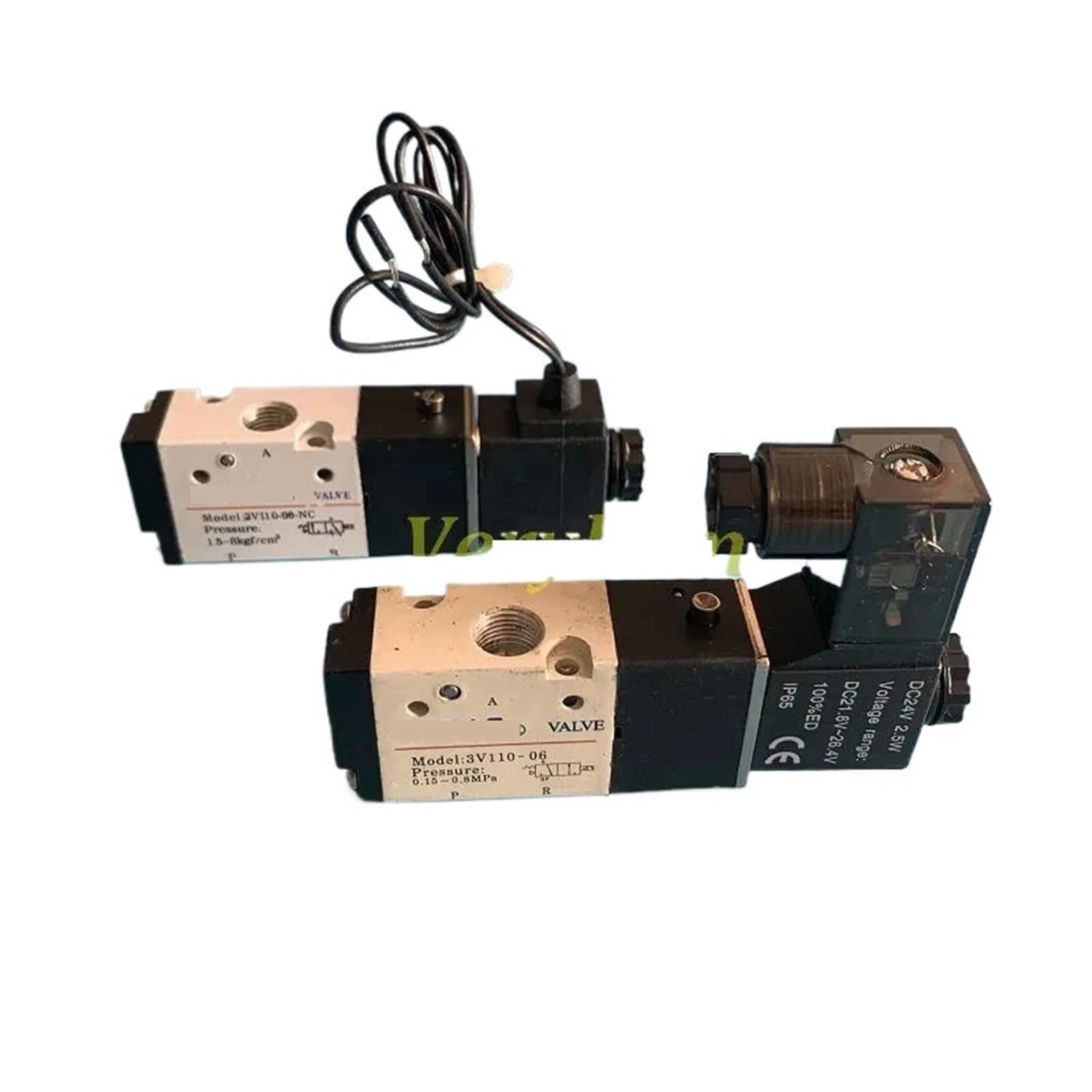 Pneumatisches 3-Wege-Luftmagnetventil 1/4 Zoll BSP 3V210-08 24 V DC 12 V 110 V AC 220 V 3V110-06 3V310-10 3V410-15 3/2(Royal Blue)