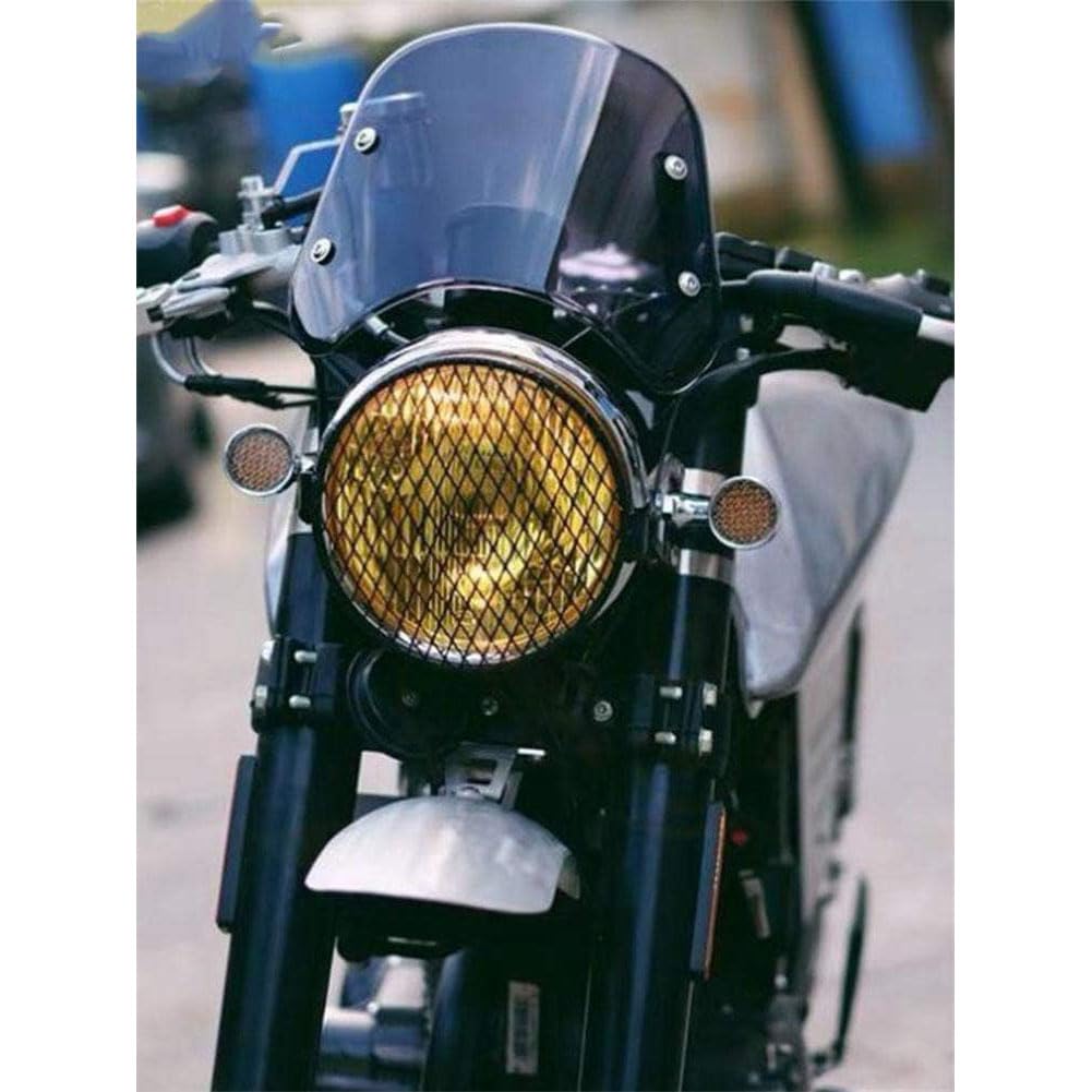 Moto Parabrezza Deflettore Copertura per Brixton Cromwell 125 250 BX125 BX125R BX150, Parabrezza Moto retrò, Parebrise Protezione Anteriore Carena, per 5-7 Pollici,Grey