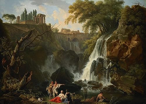 ArtDirect The Cascade at Tivoli (About 1750) 48x34 UnFramed Museum Art Print Poster Ready for Framing by Claude-Joseph Vernet (French, 1714-1789)