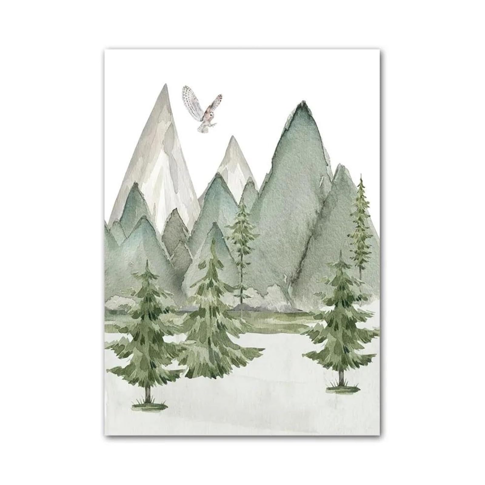 Xenite H Wall Art Canvas Prints Bear Fox Rabbit Wolf Deer Raccoon Wall Art Canvas Painting No Frame Jungle Animal Posters Prints Picture Kids Room Decor(,50X70cm)
