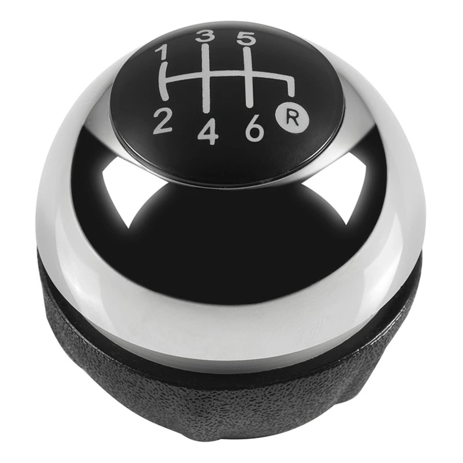 DAJMSUY for Fiat 500 500C 2007-2018 5/6 Speed Gear Shift Knob Head Shifter Gaitor Boot Car Gear Shift(6 Speed Chrome)