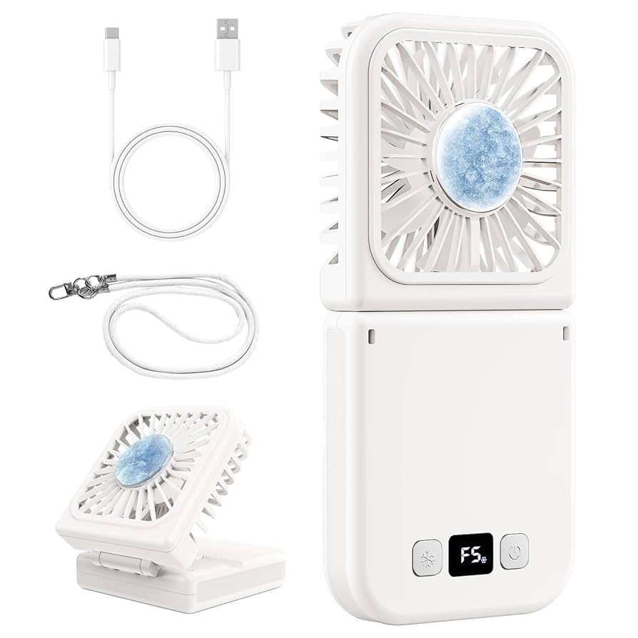 R【断捨離中のため特別価格での御提供】 極美品！　ジャンティバンティ ハンディファン NKM-PHF02 冷却プレート 2025 首掛け 多機能