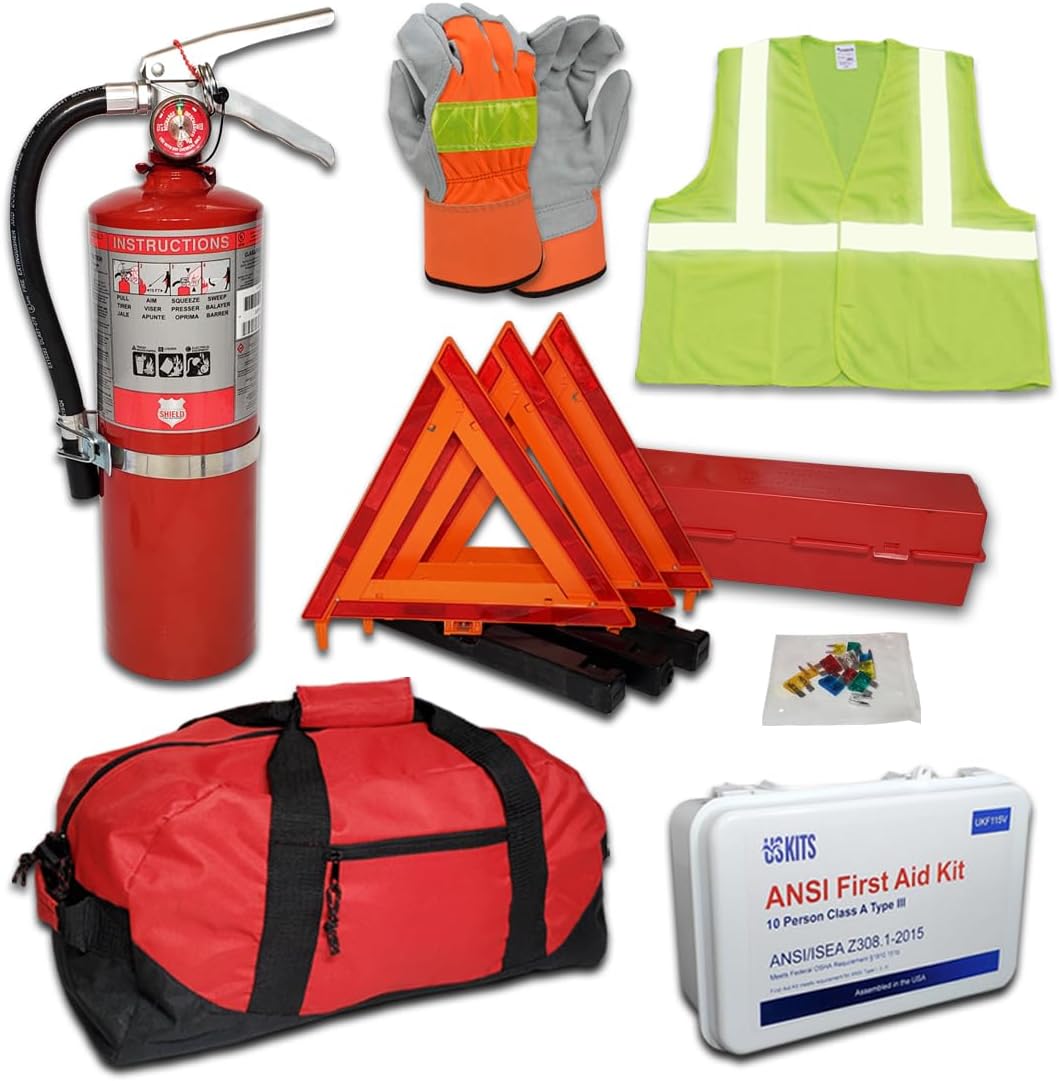 Amazon.com: USKITS DOT/OSHA/ANSI Compliant Safety Kit for Construction ...