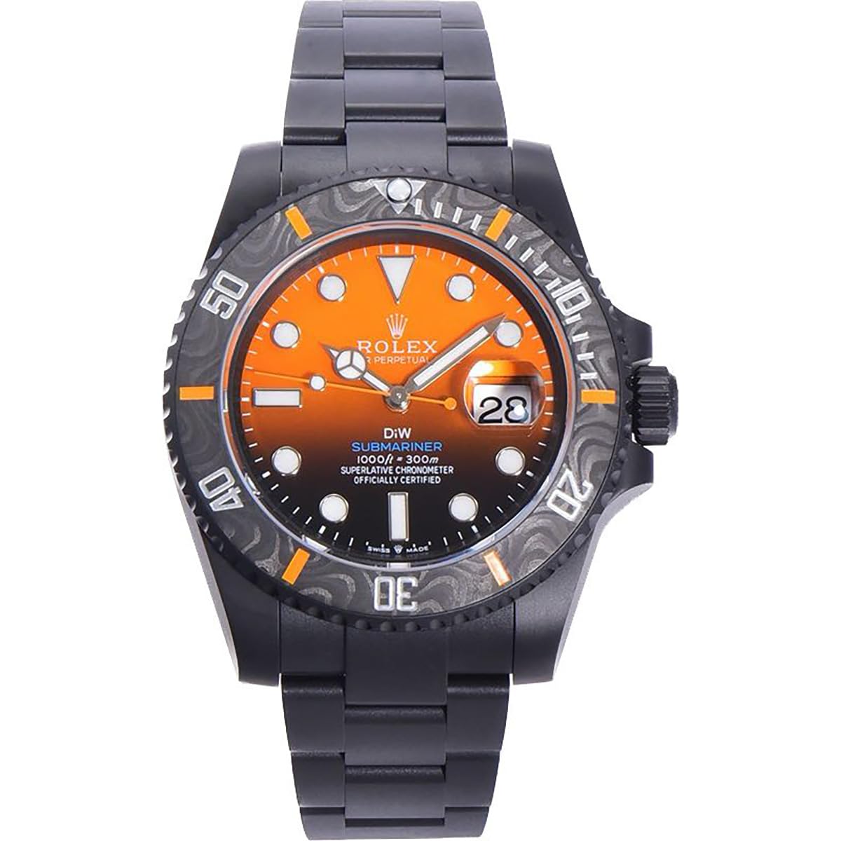 MIDDLEAST Stainless Steel Men Rolexs Diw Submariner Black/Orange Dial Analog-Digital Watch, Band Color:Black (B0CY8LF8WV) Amazon Price History, Amazon Price Tracker