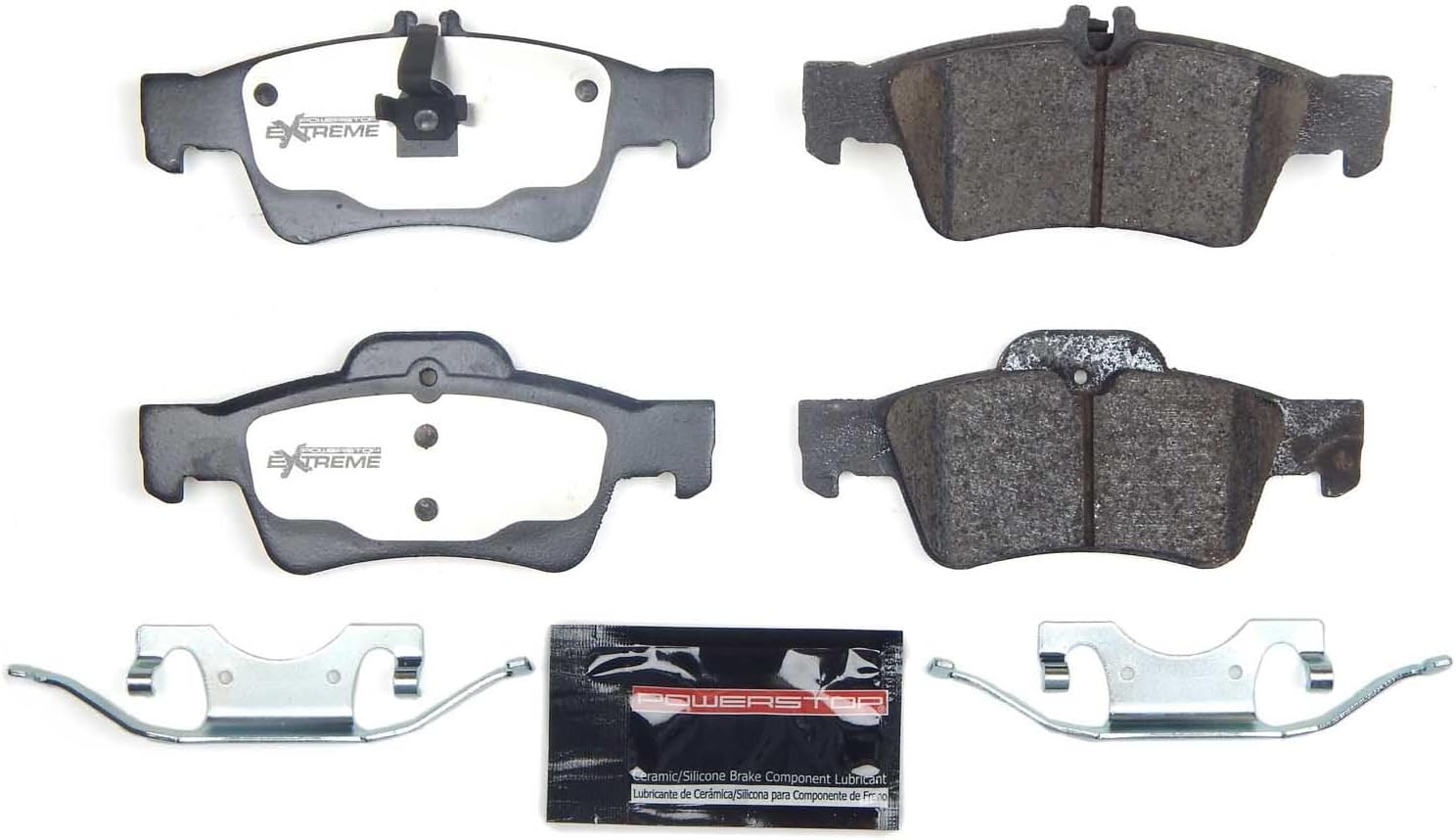 PowerStop Rear Brake Pads For Mercedes-Benz CL500 2003-06 |CL550 2007-14 |CL600 2007-14 |CLS400 2015-17 |CLS500 2006 - Z26 Carbon-Fiber Ceramic Brake Pads With Installation Hardware, Z26-986
