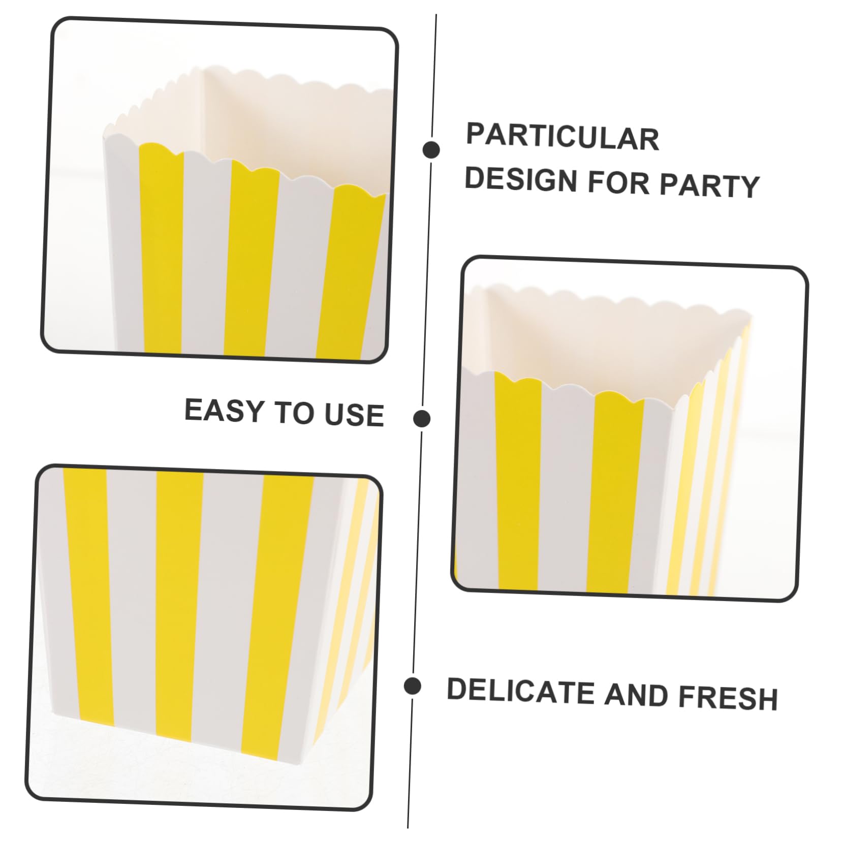 COLLBATH 12-piece Popcorn Boxes for Party Snack Candy Reusable Paper Containers for Popcorn
