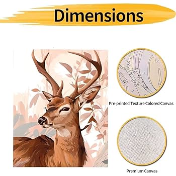 Amazon.co.jp: 数字による絵画 動物 鹿 りえ大人のための