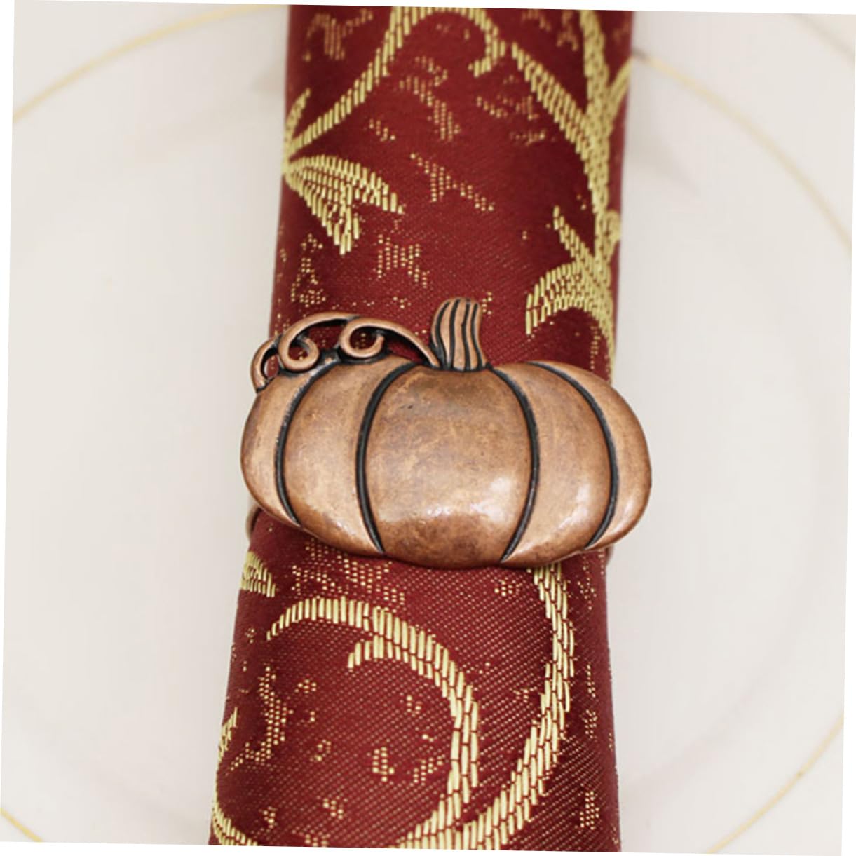 Ciieeo 18 STK Kürbis Serviettenringe Elch Weihnachtsserviettenschnalle Kürbistische Thanksgiving-servietten Blattserviettenringe Serviettenringe Aus Blattgold Nussknacker Legierung Coffee