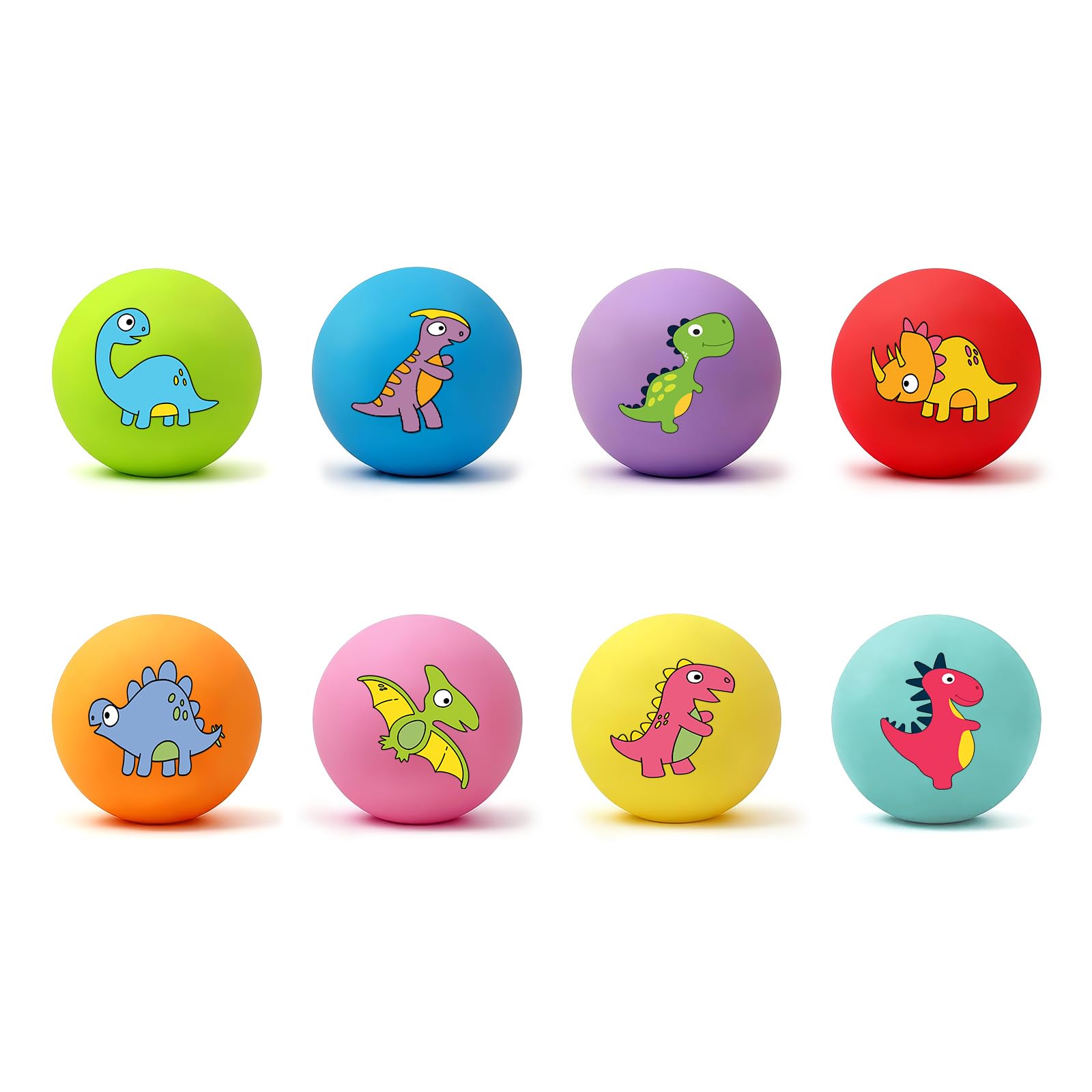 Bestwist Squeaky Dog Balls 5cm โ 8 Pack Dinosaur Natural Latex, Gentle BB Squeaker, Soft on Teeth, for Small Dogs & Puppies up to 9kg, 8 Colours: Red Yellow Purple Blue Pink Orange Green Light Blue
