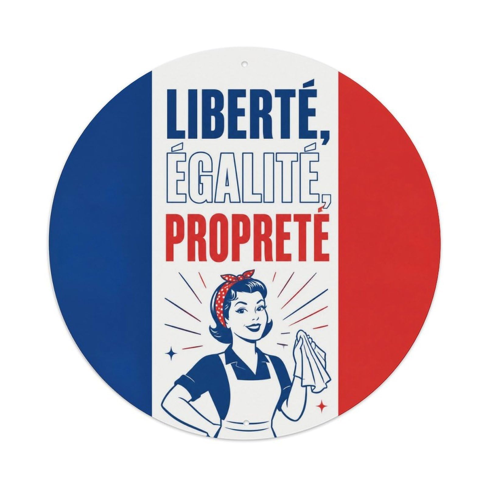 Olyhtr 8X8inch Classic Style Freedom Humor Funny Rules French Screenprint Style Metal Tin Sign