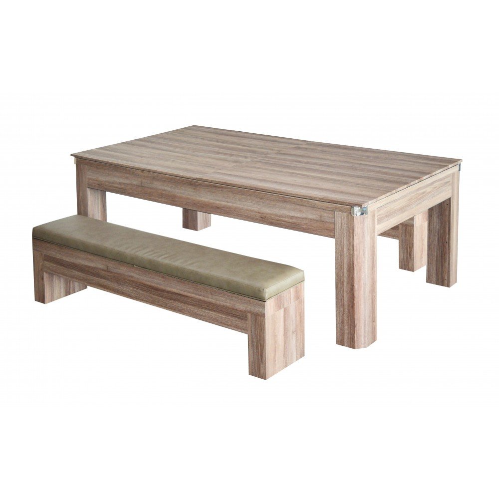 Carmelli NG2535P Newport 7' Multi-Functional Pool Table Set with Benches Reversible Dining/Table Tennis Design and Game Accessories