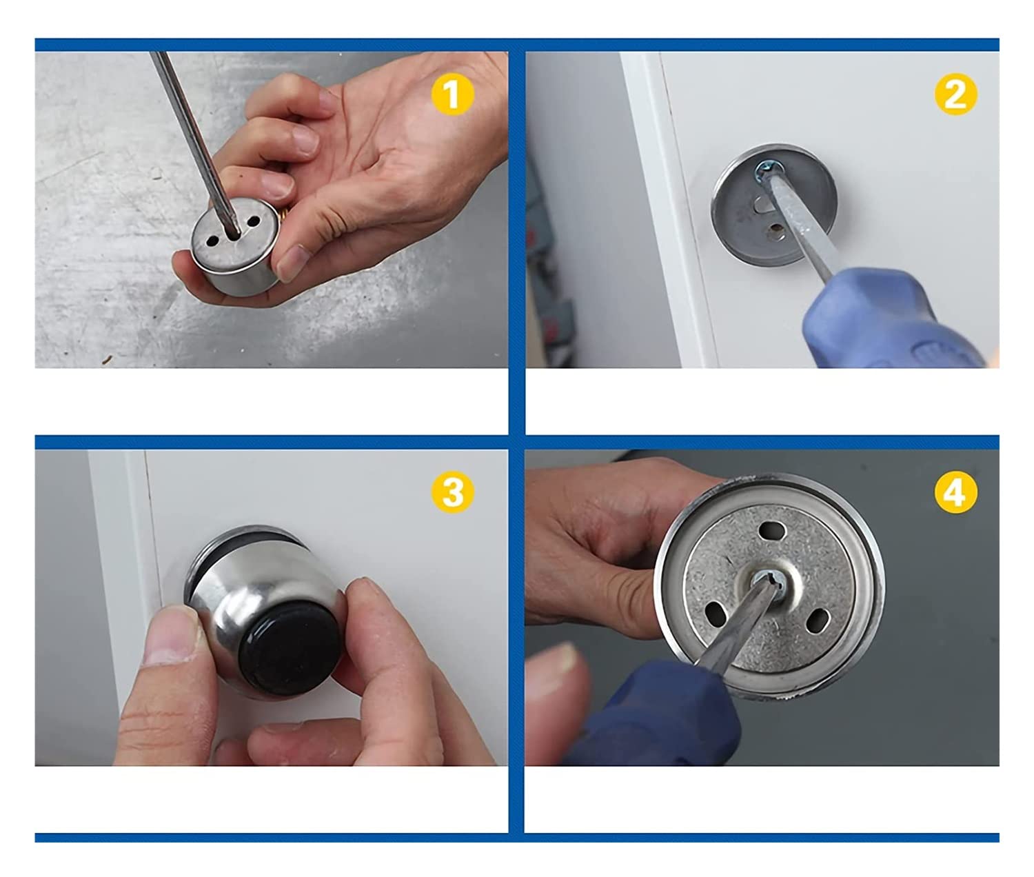 tope de puerta, Tope de puerta magnético acero, níquel satinado cepillado,Topes magnéticos,Soporte montado en el suelo pared, cierre