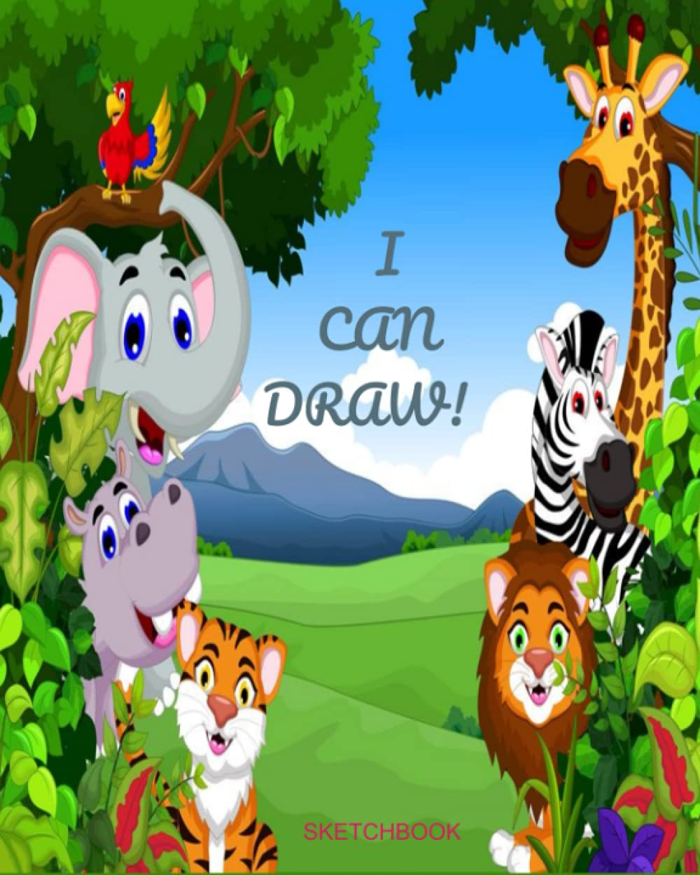 Cute Jungle Toddlers Sketchbook