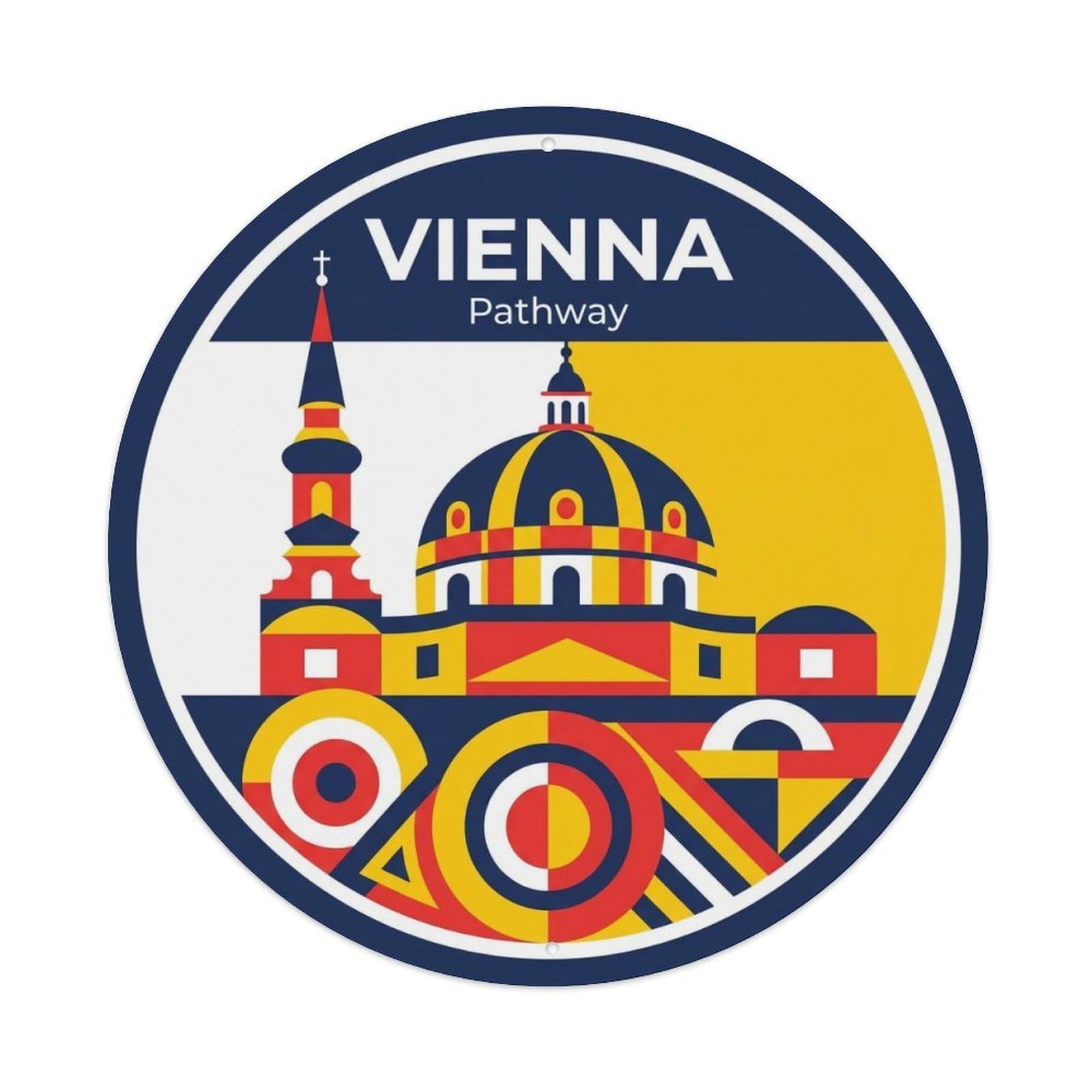 Vintage Travel Vienna Austria Hallway Metal Tin Sign