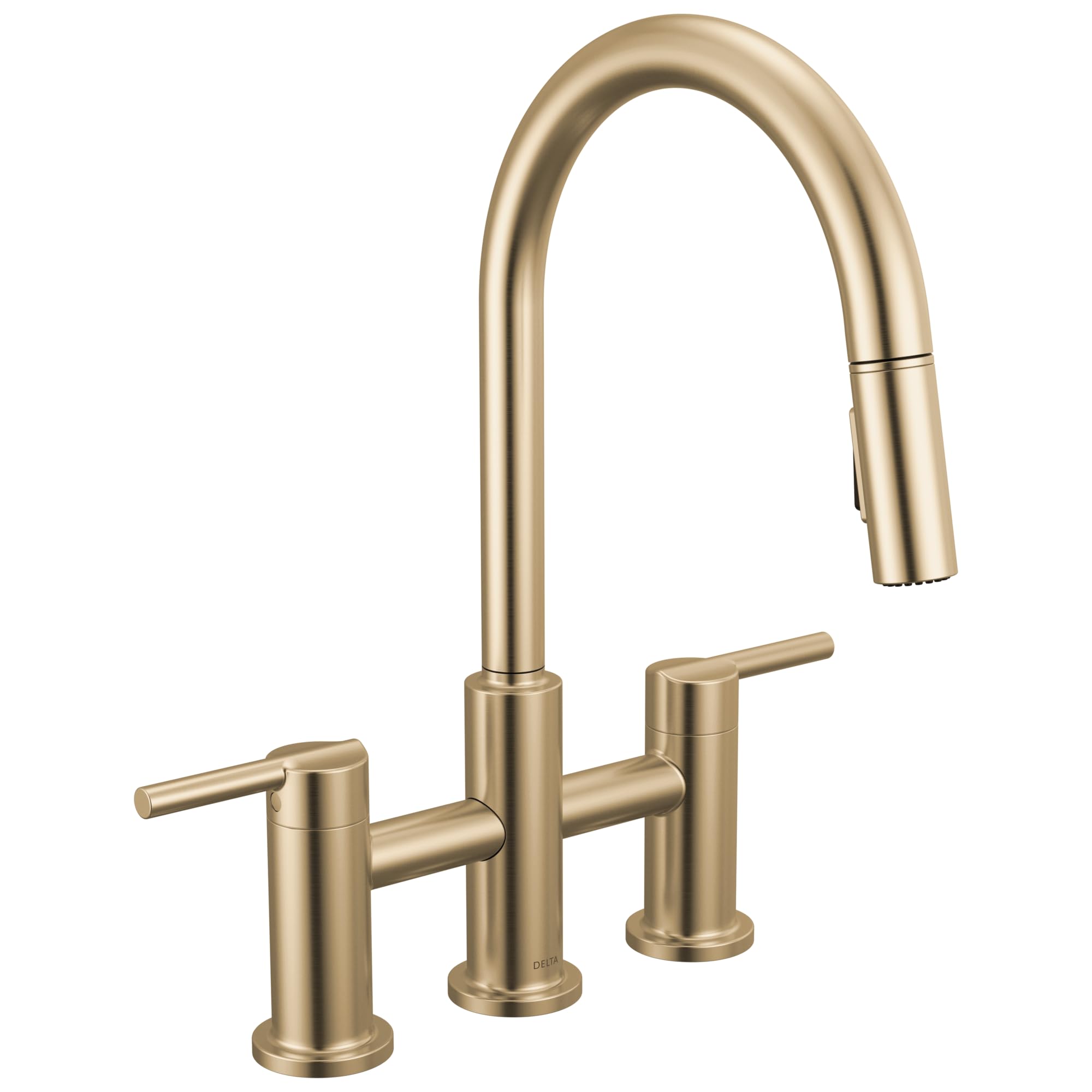 Delta Nicoli Brushed Gold Kitchen Faucet with Pull Down Sprayer